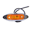 2x 12V Amber 3 LED Side Marker Lamp Clearance Light Fish Shape Truck Van Trailâ„–[