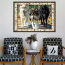 DIY Wolf 5D Diamond Painting Mosaic Cross Stitch Full Drill Embroidery