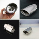 Universal Chrome Stainless Steel Car Rear Round Exhaust Muffler New Pipe Ta