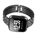 For Fit bit Versa Five Beads Round Rhinestone Inlaid Watch Strap Solid Full H3A8