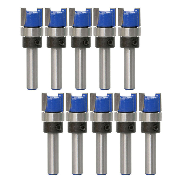 10x 6mm Shank Top Bearing Straight Flute Bit Wood Milling Cutter Power