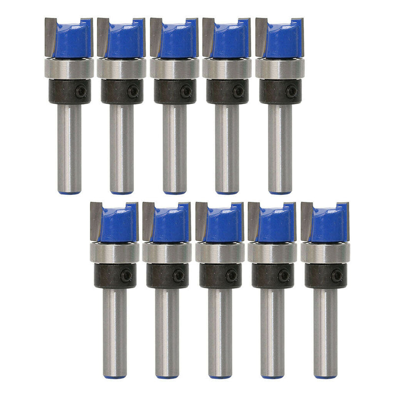 10x 6mm Shank Top Bearing Straight Flute Bit Wood Milling Cutter Power