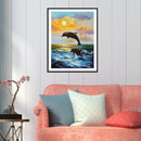 5D DIY Full Drill Diamond Painting Dolphin Cross Stitch Embroidery (440)