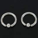 5X(1 pair Stainless Steel Captive Bead Ear Rings Hoop BCR Studs Piercing J V5R9)