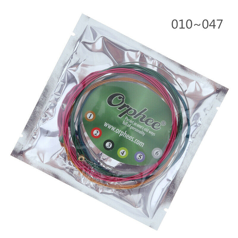 Orphee 6pcs/set Acoustic Guitar Strings Multi-color Copper Strings with Ful