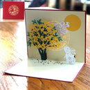 Laurus flower Card Chinese Mid-Autumn Day Greeting Card Up CardJBTOCA