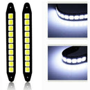 2X Car Drl Led Daytime Running Light Fog Cob Strip Lights Flexible Auto Car K8C6