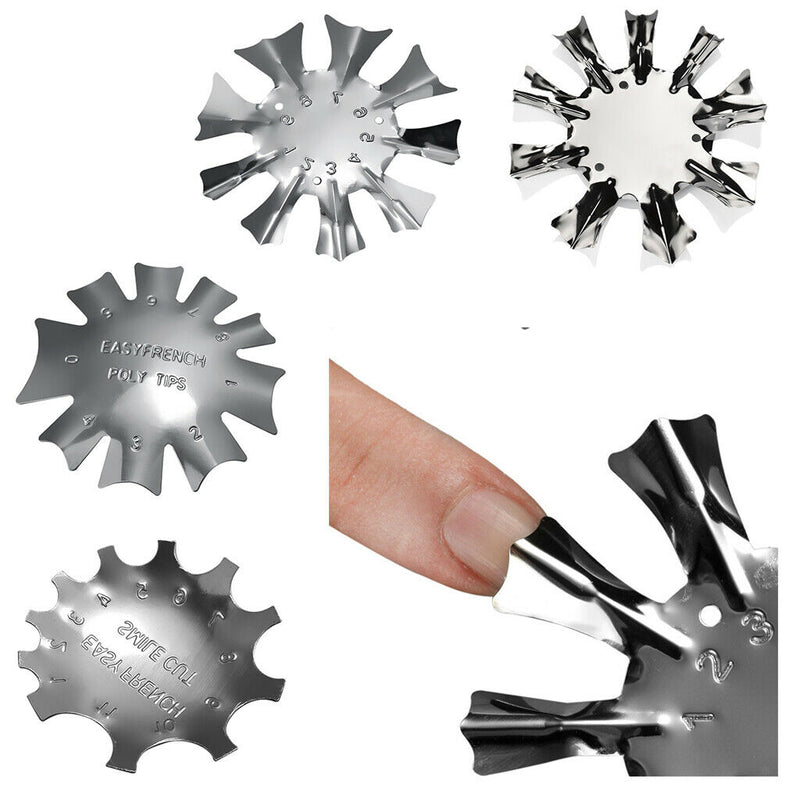 4 Styles Easy French Line Edge Nail Cutter Stencil Smile Shape Trimmer Clipper