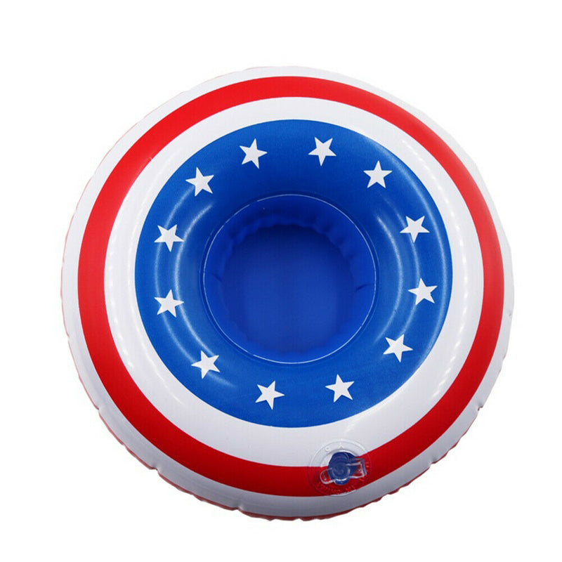 National Flag Pattern Swimming Pool Floating Inflatable Cup Seat Coaster
