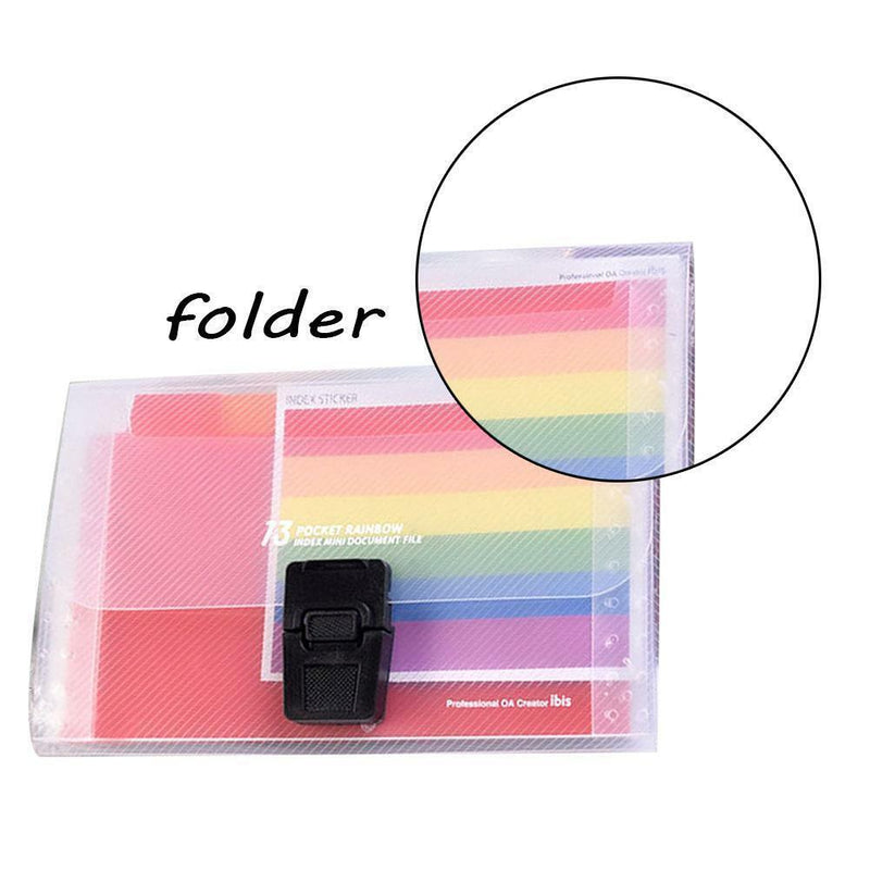1* A6 13Pocket Expand File Plastic Folder Office Organizer Document Stationey AA