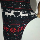 1pc Christmas Snowflake Elk Print Leggings Women Elastic Sport Thin Pencil Pants
