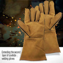 1 pair Leather Welding Glove Long Thick Heavy Heat Resistant Gloves For Gr SIU