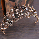 Bridal Crown Wedding Prom Tiara Jewelry Bride Leaves Rhinestone Hair Accessories