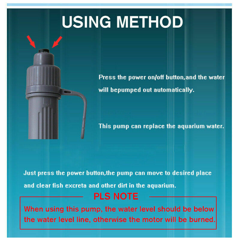 520L/H Electric Siphon Vacuum Cleaner Water Filter Pump Aquarium Fish Tank Tool