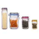 Mason Jar Zipper Bags Snack Sandwich Zipper Closure Bags Reusable Airtight