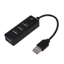 USB 2.0 4 Ports High Super Speed Hub On Off Switch LED for PC Laptop Black S6K4