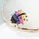 Fashion Colorful Enamel Rhinestone Ladybug Brooches Beetle Pin Corsage JewelB3C