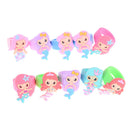 5Pcs Pvc Rubber Cartoon Mermaid Princess Kids Rings Children Silicone Rings FT