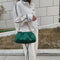 Women Chain Shoulder Bags PU Leather Cloud Party Clutch Handbag (Green)