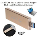 M.2 NGFF SSD to USB3.0 Type-A Adapter Flash Hard Drive External Enclosure