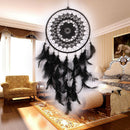 Black Feather Lace Dream Catcher Feather Bead Hanging Decoration Ornament