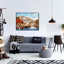 40x30cm Oil Painting By Numbers Ancient Harbor Boats DIY Drawing No Frame A