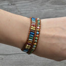 New Chakra Bracelet Fashion Jewelry Natural Stone Bead Handmade Crystal Lea