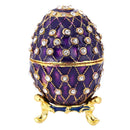 Novelty Easter Egg Jewelry Box Crystal Trinket Holder Ornament Desktop Decors