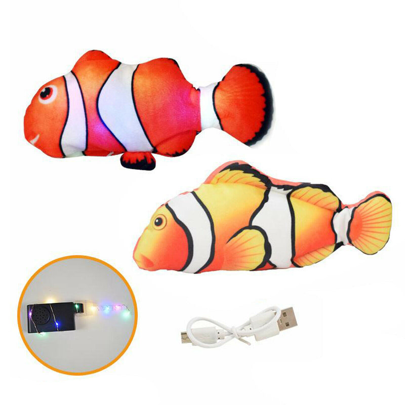 4x Cat Toys Moving Fish Electric Realistic Flopping Wagging Fish Toys