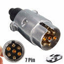 7 Pin Metal Trailer Plug Towbar Towing Lights Socket Car Van Caravan 12V A_