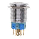 Waterproof 12V LED 22mm Push Button Switch Blue Ring Light Self Latching
