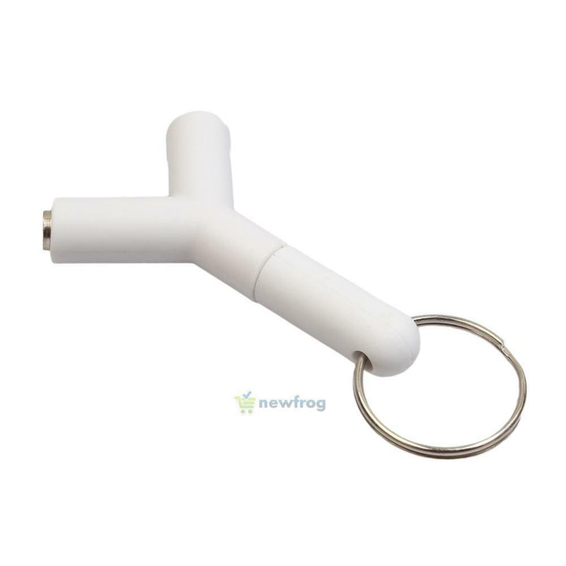 2pcs 3.5mm Stereo Audio Jack Earphone Headphone 2 Way Y Splitter Adapter Keyring