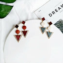 Temperament And Simple Geometric Triple-cornered Fashion Exquisite Earrings