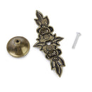 6 xRetro Bronze Rose Decor Kitchen Cabinet Drawer Handle Pull Knob Hardware