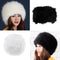2 Pieces Women Cossack Hats Faux Fur Caps Luxury Premium Winter Russian Hat