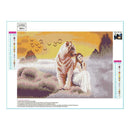 Beauty Tiger Round Diamond Painting 5D Full Drill Cross Stitch Art Drawing