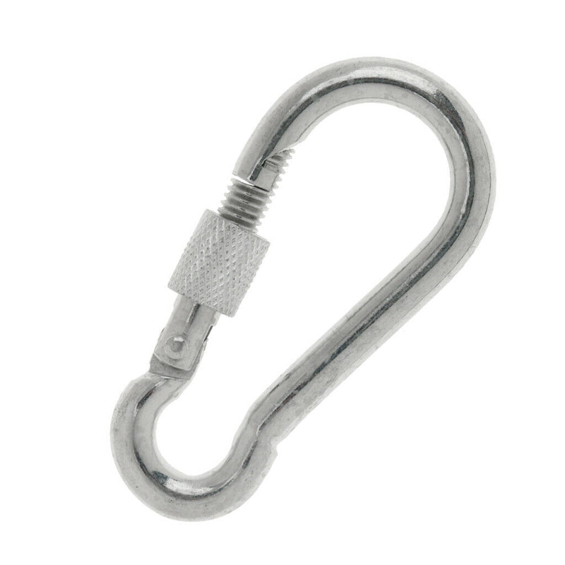 1 X Screw Lock D Shape Carabiner Hook Keyring