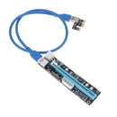 PCI-E to PCI Express 16x Extender Riser Card, + 4Pin,6Pin,SATA 15Pin(3 in 1)