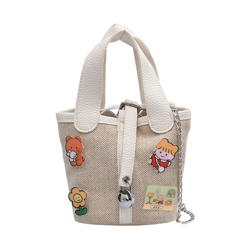 Cartoon Cute Canvas Handbag Drawstring Clutch Totes Shoulder Bag Composite Set