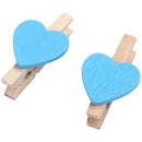 Love Heart Card Photo Clothespins Pegs Mini Wooden Clip 20pcs Blue M7M7