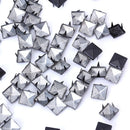 100pcs/set 9mm Square DIY Leathercraft Black Metal Punk Spikes Spots Pyramid