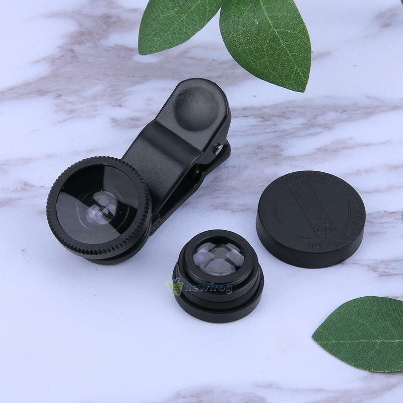3 in 1 Fish Eye+ Wide Angle+ Macro Camera Lens Kit for Phone (Black) SN9F