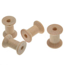 10PCs Wooden Empty Thread Spools Natural Color 29mm x23mm I8M3