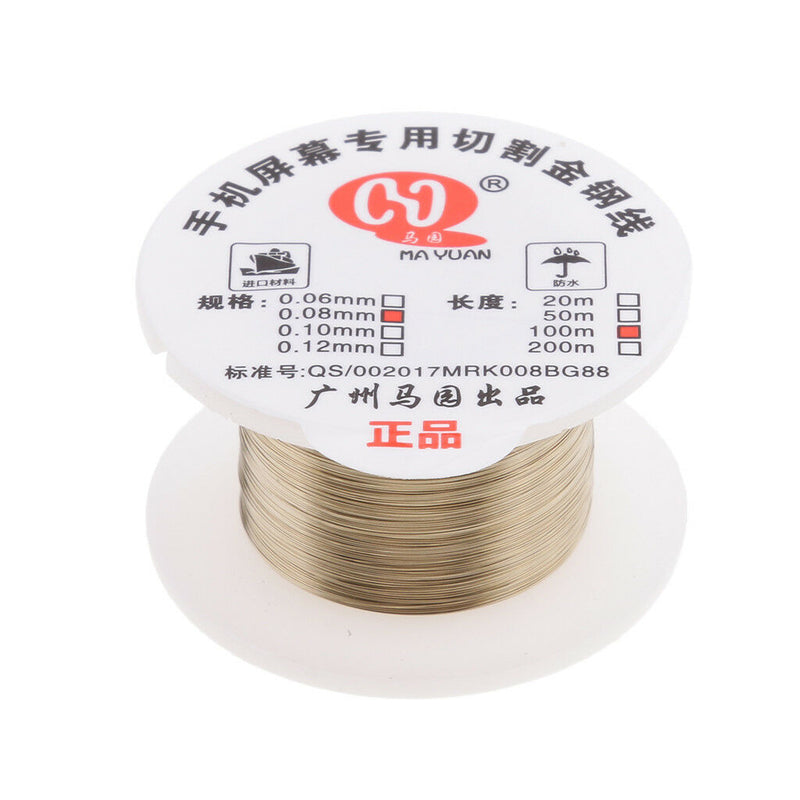 2 Pieces 100m Phone LCD Screen Separator Wire Cutting Line Repair 0.1&0.08mm