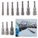 9pcs Socket Nut Driver Set Drill Bit Adapter 1/4'' Hex Shank 5-13mm