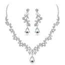 Women'S Crystal Diamond Necklace Set Two-Piece Fancy Bridal Necklace And Ov