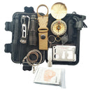 Outdoor Survival Kit-Blanket, SOS Whistle, Wire Saw, Bottle Clip
