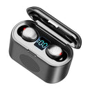 Waterproof F9 TWS LED Double In-Ear Earbuds Earpieces Headphones + Speaker
