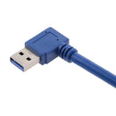 Short High Speed USB3.0 Male to Female Extension Cable Right Angle B#