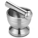 Stainless Steel Mortar Pestle Pot Garlic Spice Pharmacy Herbs Bowl Mill Gri